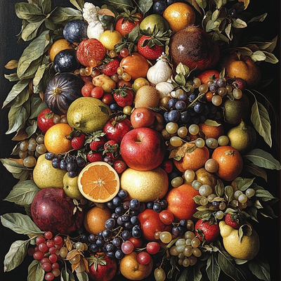 Giuseppe Arcimboldo Inspired Culinary Abundance Paint By Number