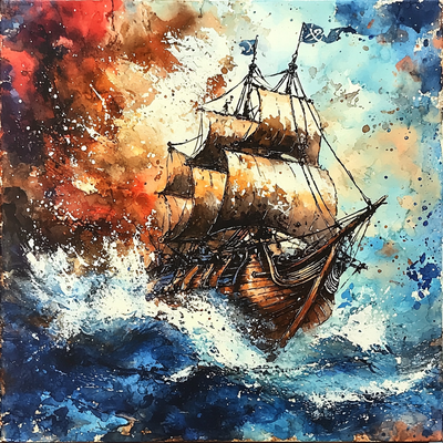 Captain Hook's Pirate Ship - Disney Inspired Number Painting