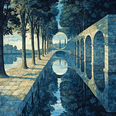 René Magritte Inspired Distant Dreamscape Painting Number Kit