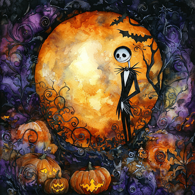 Jack Skellington's Halloween Night - Disney Inspired Paint By Numbers Art