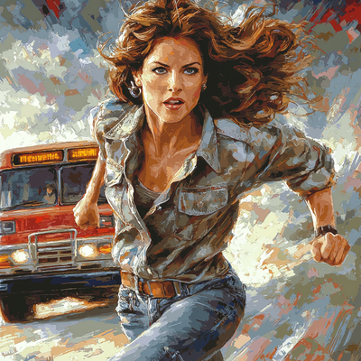 Sandra Bullock: Speeding Through Cinematic Realms Number Painting