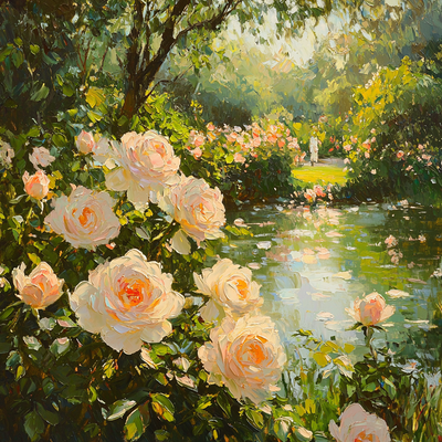 Claude Monet Inspired Monet's Rose Garden Paint By Number