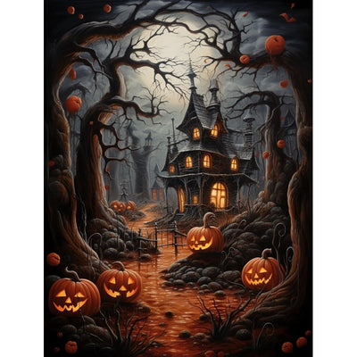 5D Full Round Drill Diamond Art Painting Kit Halloween Theme