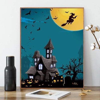 Paint By Numbers Halloween Kit With Skulls And Pumpkins