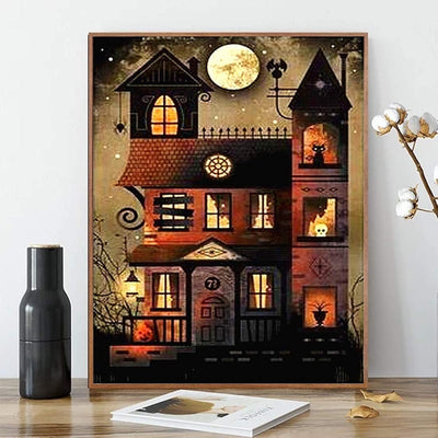 Halloween Paint By Numbers Kit With Skull And Ghost Design