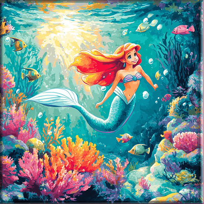 Ariel's Ocean Dreams - Disney Inspired Painting By Numbers Kit