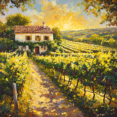 Camille Pissarro Inspired Sunlit Vineyards Painting Number Kit