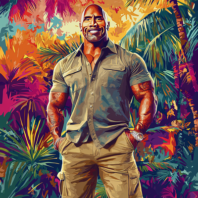 Dwayne Johnson: The Rock Solid Force Of Action DIY Paint By Numbers