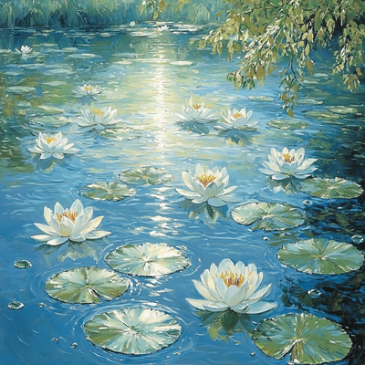 Claude Monet Inspired Peaceful Reflections In The Pond Paint By Numbers Art