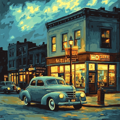 Edward Hopper Inspired Vintage Automobile Dreams Paint By Numbers