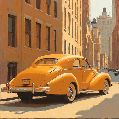 Edward Hopper Inspired Vintage Automobile Paint By Numbers Art