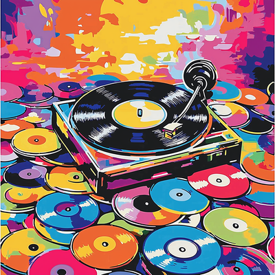 Andy Warhol Inspired Retro Record Player Paint By Numbers Art