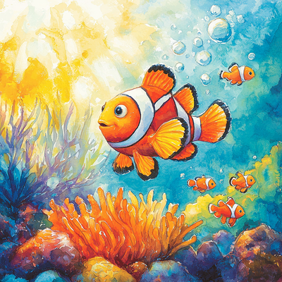 Nemo's Colorful Reef Adventure - Disney Inspired Paint By Numbers Art