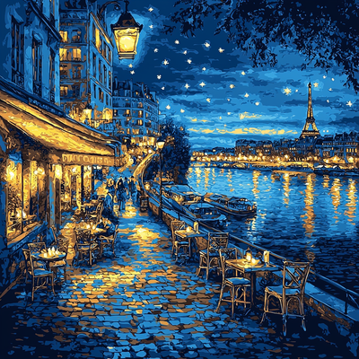 Henri De Toulouse-Lautrec Inspired Night In Paris Paint By Numbers Art