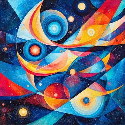 Wassily Kandinsky Inspired Abstract Geometric Universe Paint By Numbers