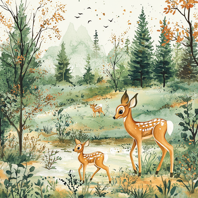 Bambi's Forest Frolic - Disney Inspired Number Painting