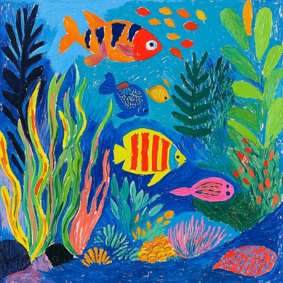 Henri Matisse Inspired Undersea Fantasia Paint By Numbers Kits