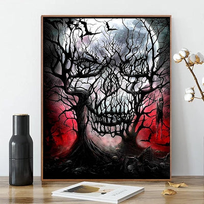 Paint By Numbers Halloween Skull DIY Canvas Art Kit