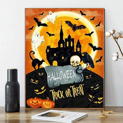 Diy Paint By Numbers Kit For Halloween Pumpkin Decoration