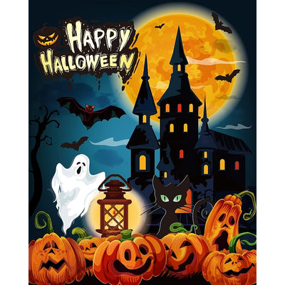 Halloween DIY Paint By Numbers Kit With Brushes And Acrylic Pigment