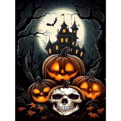 5D Halloween Diamond Painting Kit Horror Castle Art