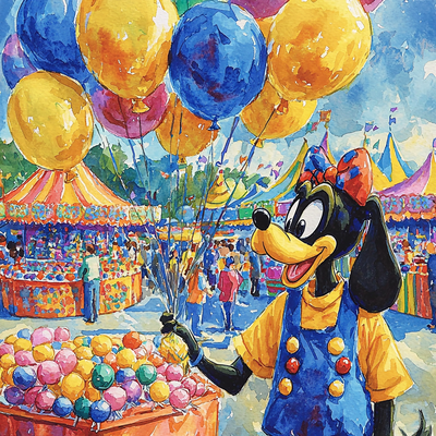 Goofy's Fun Fair - Disney Inspired Painting By Numbers Kit