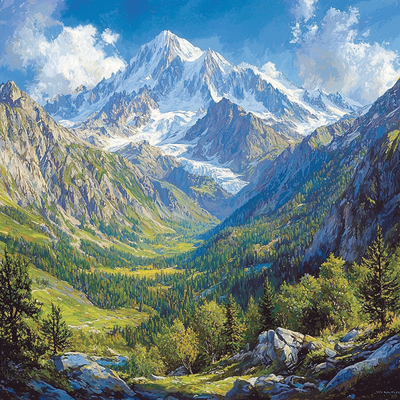 Mont Blanc - French Alps Paint By Number