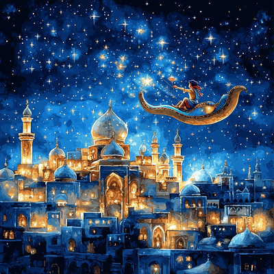 Aladdin's Arabian Nights Journey - Disney Inspired Numbered Painting Kits