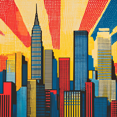 Roy Lichtenstein Inspired Pop Art Cityscape Paint By Number