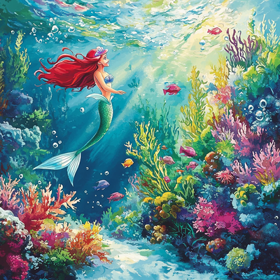 Ariel Undersea Adventure - Disney Inspired Number Painting