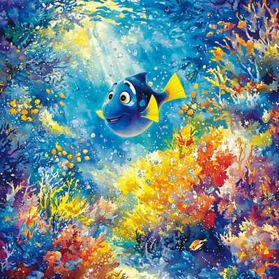 Finding Dory's Ocean Discovery - Disney Inspired Painting Number Kit