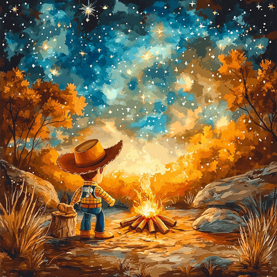 Woody's Cowboy Campfire - Disney Inspired Number Painting