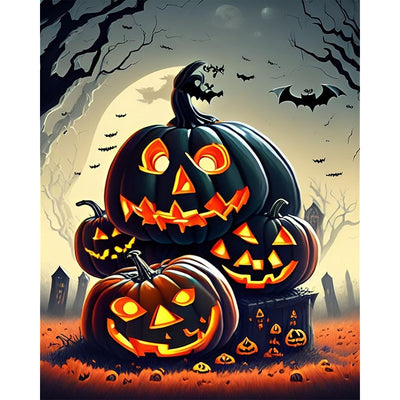 Halloween Paint By Numbers Kit On Canvas For Home Decor