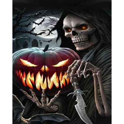 Halloween Paint By Numbers Kit On Canvas Pumpkin Decor