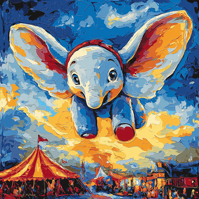 Dumbo's Flying Circus Fantasy - Disney Inspired DIY Paint By Numbers