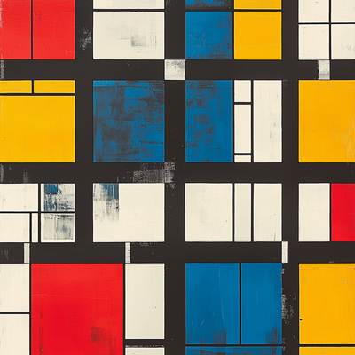 Piet Mondrian Inspired Mondrian's Urban Echoes Number Painting