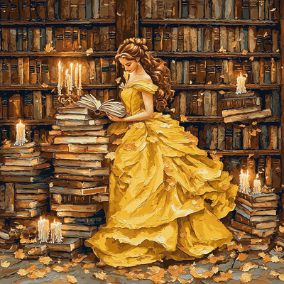 Belle's Enchanted Library Experience - Disney Inspired DIY Paint By Numbers