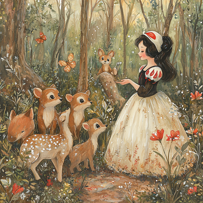 Snow White's Enchanted Animals - Disney Inspired Painting Number Kit