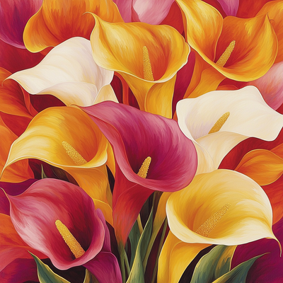 Georgia O'Keeffe Inspired Floral Burst Paint By Numbers