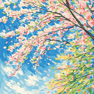 Georgia O'Keeffe Inspired Breezy Blossoms Paint By Numbers Art