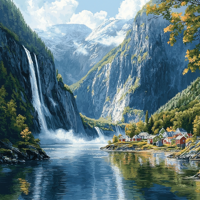 Norwegian Fjords - Norway Paint By Number