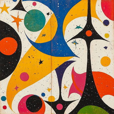 Joan Miro Inspired Miro's Celestial Whimsy Number Painting