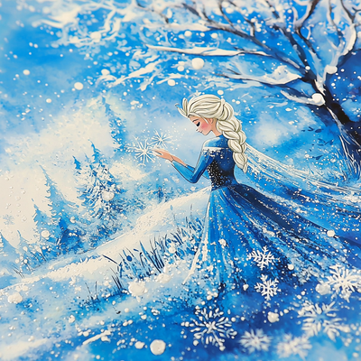 Elsa's Frosty Winter Escape - Disney Inspired Number Painting