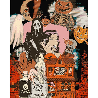 Halloween Paint By Numbers Kit For Home Decor