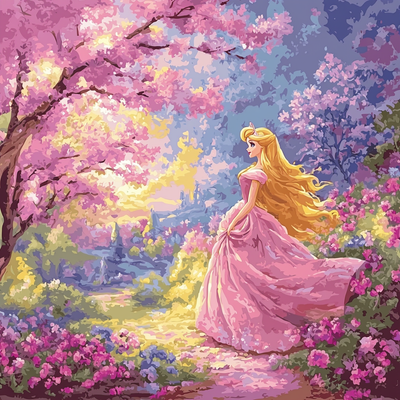 Aurora's Dreamy Landscape - Disney Inspired Painting By Numbers Kit