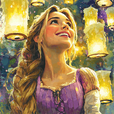 Rapunzel's Magical Lanterns - Disney Inspired Painting Number Kit