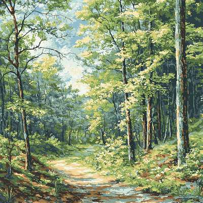 Georgia O'Keeffe Inspired A Walk In The Forest Paint By Numbers Art