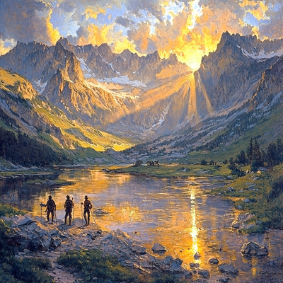 Albert Bierstadt Inspired Historic Expedition Paint By Number