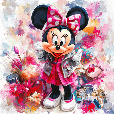 Minnie Mouse's Fashion Fun - Disney Inspired Paint By Numbers Art