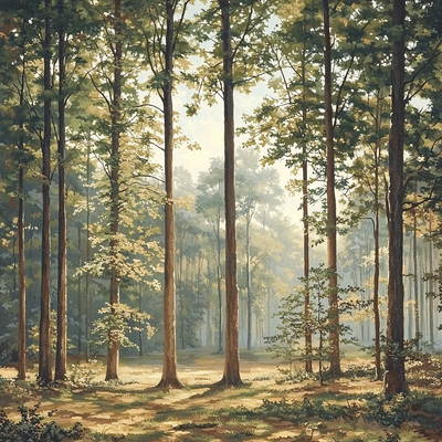 Caspar David Friedrich Inspired Timeless Forest Paint By Numbers